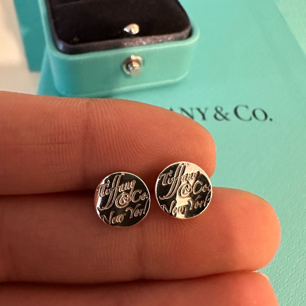 Tiffany & Co Sterling Silver Note Earrings